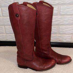 Frye Melissa Button Leather Pull On Riding Boots Size 6.5